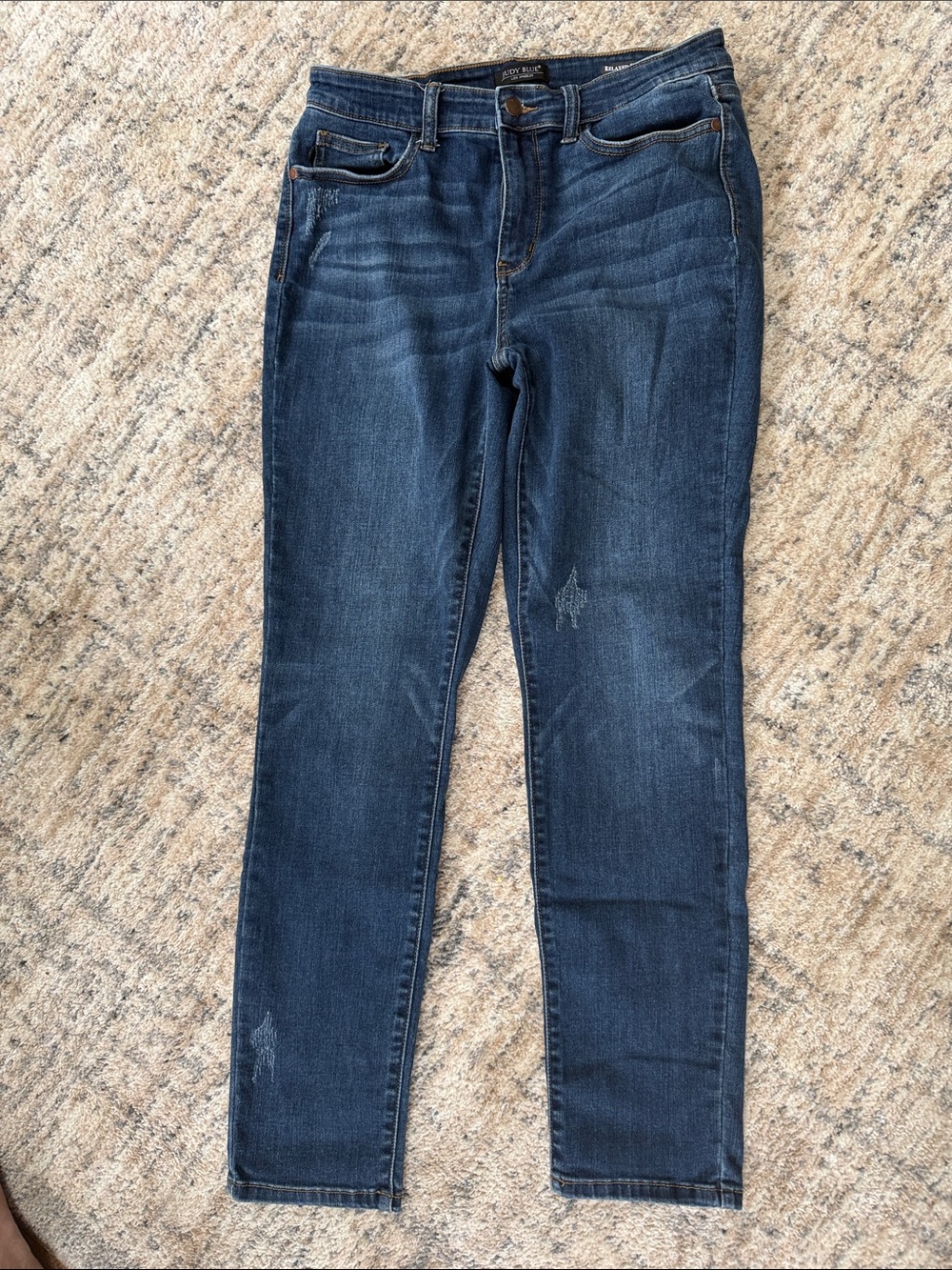Judy Blue Dark Blue Distressed Skinny Jeans